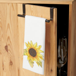 Pano De Prato Sunflower watercolor tea towel kitchen towel