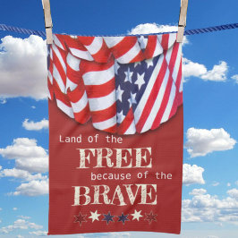 Pano De Prato Terra Patriótica do Bunting Azul Vermelho Livre