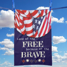 Pano De Prato Terra Patriótica do Bunting Azul Vermelho Livre