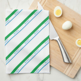 Pano De Prato Texto em japonês com faixa média verde azul mínima