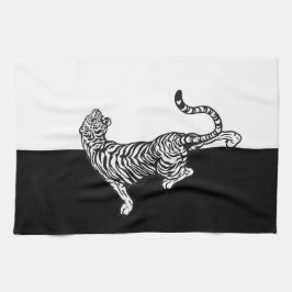 Pano De Prato Tigre em preto e branco