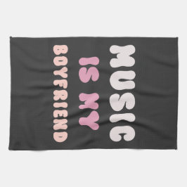 Pano De Prato Tipografia em Groovy dos anos 70 - Música é minha 