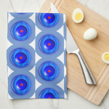 Toalhas de cozinha - Círculos concentrados em azul