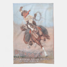 Toalhas de Cozinha com Poster Vintage de Cowboy