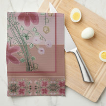 Toalhas de cozinha floral de arte decorativa