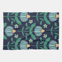 Pano De Prato Torre Verdant Whimsy Blue Kitchen