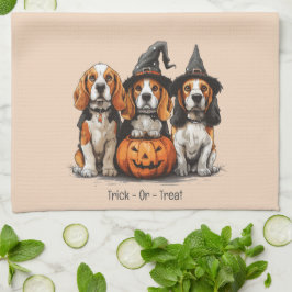 Pano De Prato Truque Ou Tratar Cães De Beagle Halloween