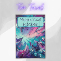 Turquesa monograma e padrão de Abstrato cor-de-ros