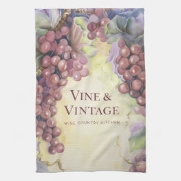 Pano De Prato Vine & Vintage Grapes Luxe Tea Towel