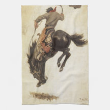 Vintage Cowboy, Bronco Buster Study pelo NC Wyeth