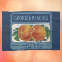 Pano De Prato Vintage Fruta Crate Label Art, Georgia Peaches