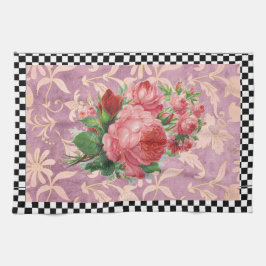 Pano De Prato Vintage Harlequin - Rosas Rosa
