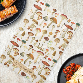 Pano De Prato Vintage Mushroom Pattern