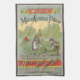 Pano De Prato Vintage Product Label Art, Wells Podem Apple Pills