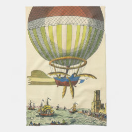 Pano De Prato Vintage Science Fiction Steampunk Hot Air Balon