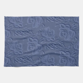 Pano De Prato Vintage Watercolor Flowers Blue