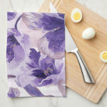 Violet Floresce Aquarela Flores Roxas Pintadas