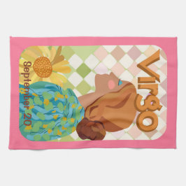 Pano De Prato Virgo Zodiac Tea Towel de aniversário personalizáv