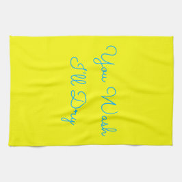 Pano De Prato Você lava, eu secarei os pratos, o amarelo azul.