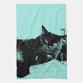 Pano De Prato Você Look'n em mim, azul do ovo dos Gato-piscos de