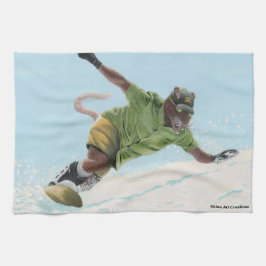Pano De Prato Wererat Snowboarder Fantasy Art Kitchen Towel