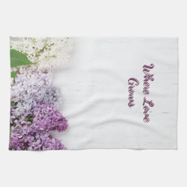 Pano De Prato Where Love Grows Kitchen Towel | Lilac Spring Tea