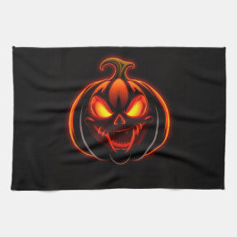 Pano De Prato Wicked Neon Pumpkin Halloween Kitchen Towel