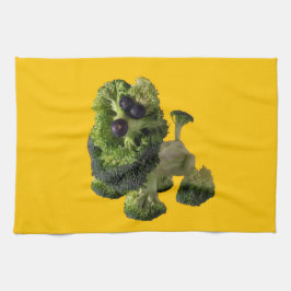 Pano De Prato Yellow dog kitchen towel.