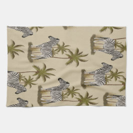 Pano De Prato Zebra Selvagem e Palmeiras