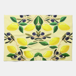 Pano De Prato Zesty Lemons and Olives Kitchen Towels