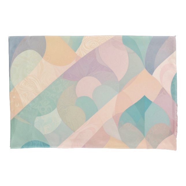 Pano de Travesseiro Abstrato em Pastel Macio com F (Frente-Esquerda)