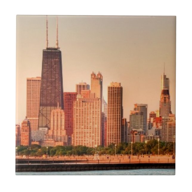 Panorama da skyline de Chicago no nascer do sol (Frente)