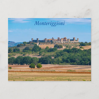 Panorama de Monteriggioni, Toscana, Itália Cartão 