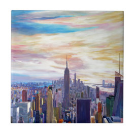 Panorama de NYC com Chrysler e estado do império