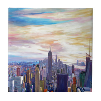 Panorama de NYC com Chrysler e estado do império