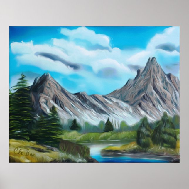 Panorâmica Rocky Mountain Art Poster (Frente)