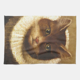 Panos De Prato Gato Numa Pintura De Arte Vitoriana, Cuja Forma É 