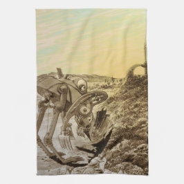 Panos De Prato Planeta de Aliens de Ficção Científica Vintage