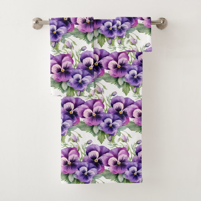 Pansias de Pansy Roxo Elegante Conjunto de Toalhas (Insitu)