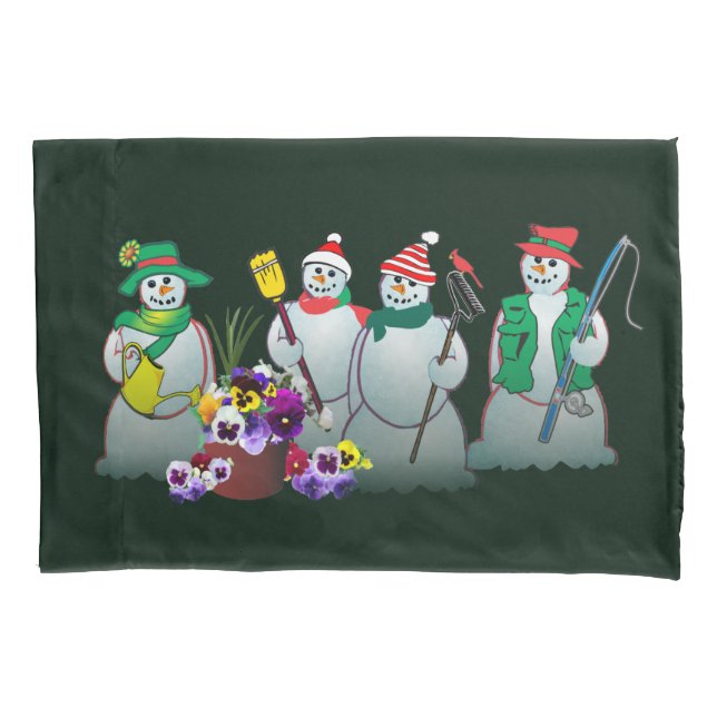 Pansies / Bonecos de neve estojo de almofada 2019 (Frente-Esquerda)