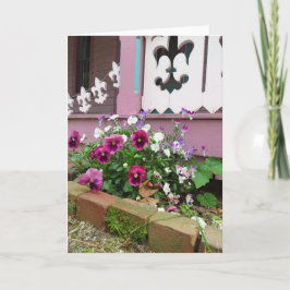 Pansies e Fleur-de-lis - Cartão de Vinha de Martha