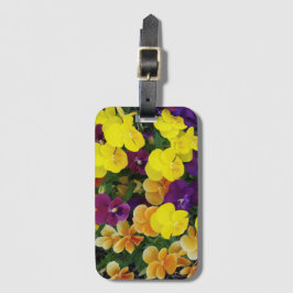 Pansies Etiqueta de Bagagem Acrílica