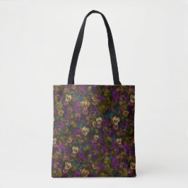 Pansies [gold] tote and cross over by Jason Street