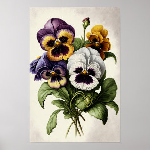 Pansies Pansy Flower Art Impressão