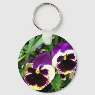 Pansies roxos - chaveiro