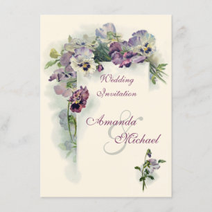 Pansies roxos que wedding o convite