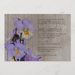 Pansies rústicos que Wedding convites