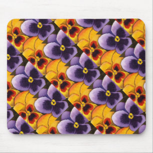 "Pansy #1" Padrão Cortado Mousepad Floral