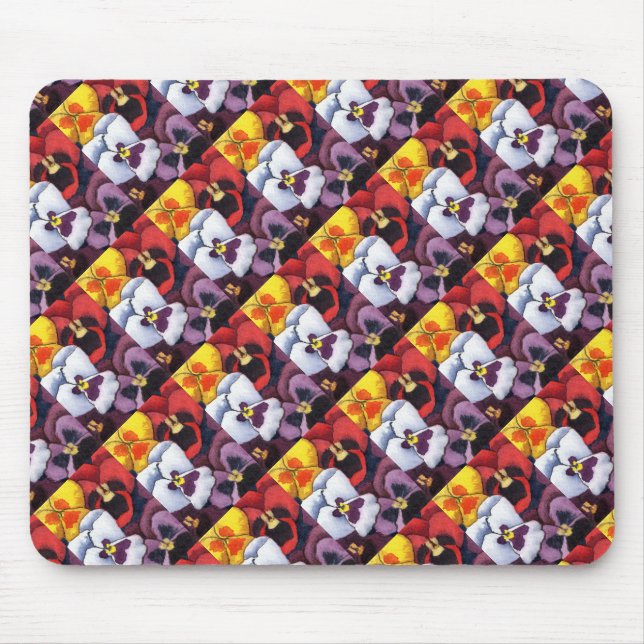 Pansy #2" Padrão Cortado Mousepad Floral (Frente)