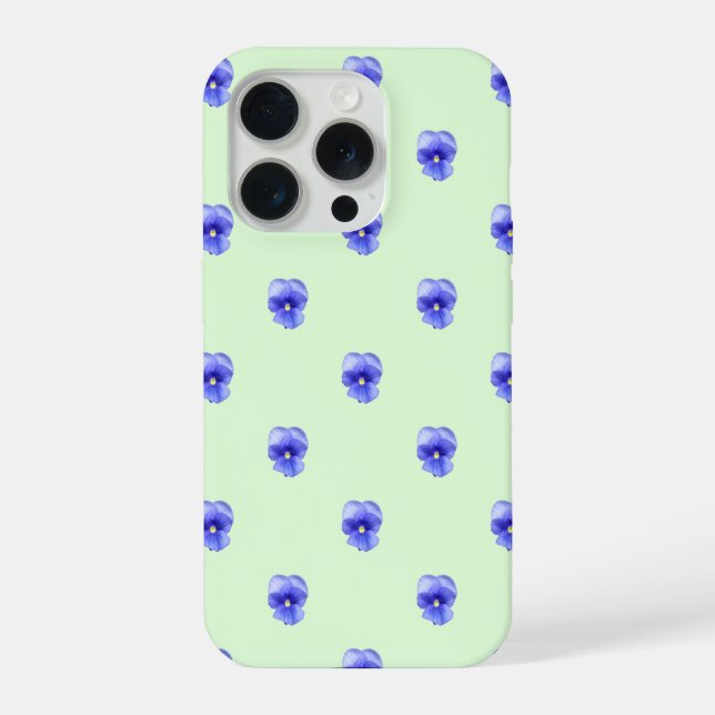 Pansy Azul em Hortelã - Capinha de Telefone (Verso)